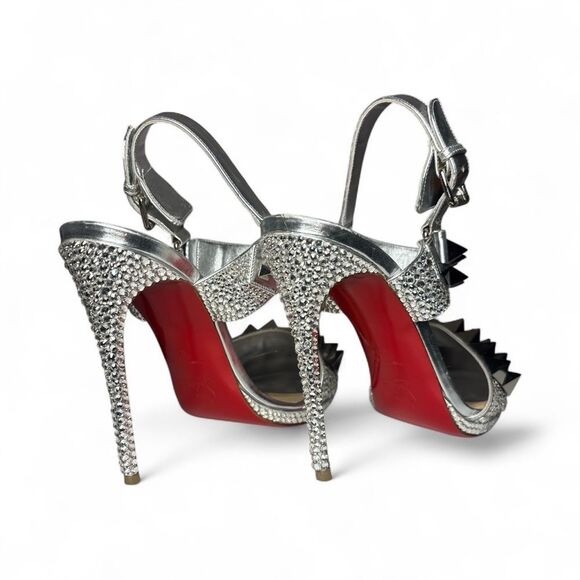 Christian Louboutin Miziggoo Strass Studded Sandal Heels 37 - Picture 9 of 16